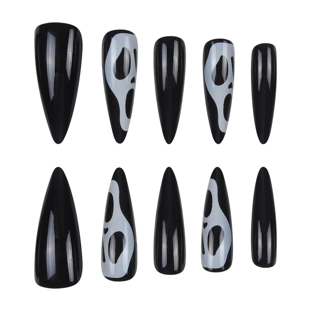 Halloweenowa Czaszka Nosząca Nakładki na Paznokcie Krzycząca Grymasa Sztuczne Naklejki na Paznokcie Nosząca Produkty do Paznokci