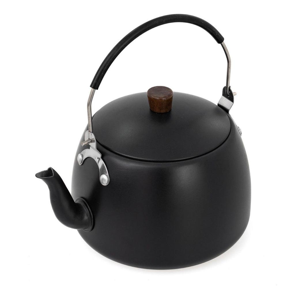 Aluminum Alloy Wood Handle Camping Teapot – Portable Kettle for Boiling Water, Tea, and Coffee