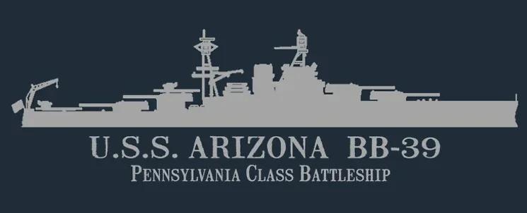 Naval WWII USS Arizona BB39 Battleship TShirt 100 Cotton ONeck Short Sleeve Summer Casual Mens Tshirt Streetwear S