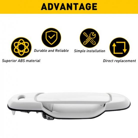 Door Exterior Handle Front Right Fit Side 98-03 Passenger White Toyota Sienna