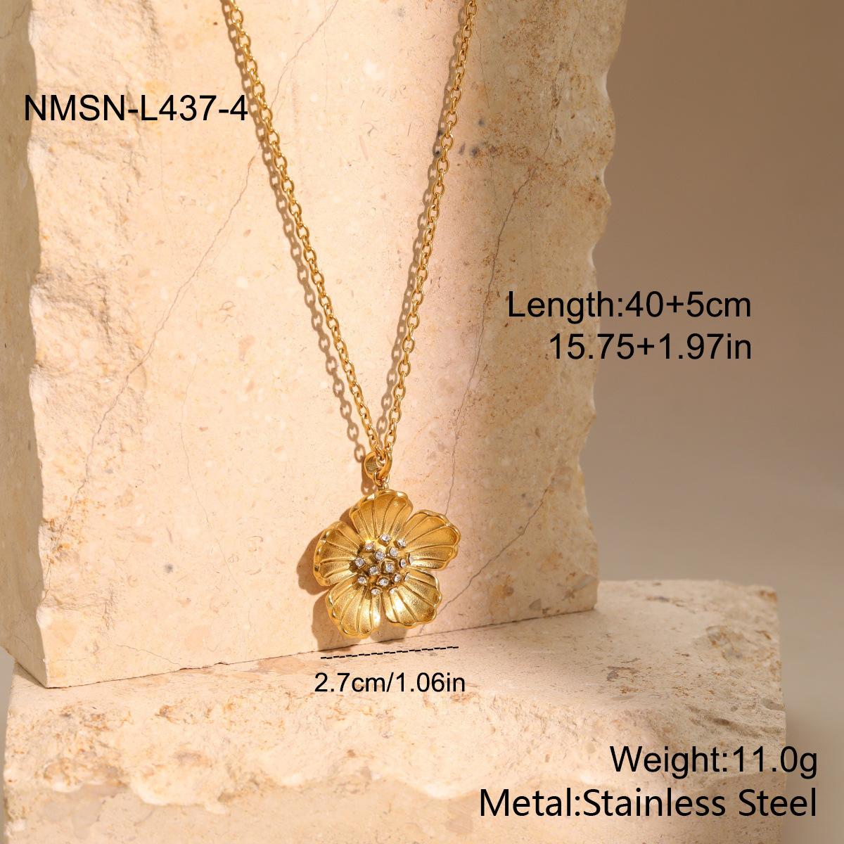GEMCHIC Women s Gold Silver Bee Pendant Necklace Stainless Steel Flower Charm Jewelry for Party