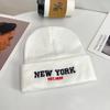 New letter embroidered wool hat for women, outdoor small H standard autumn and winter pullover hat, thermal ear protection, knitted hat for men