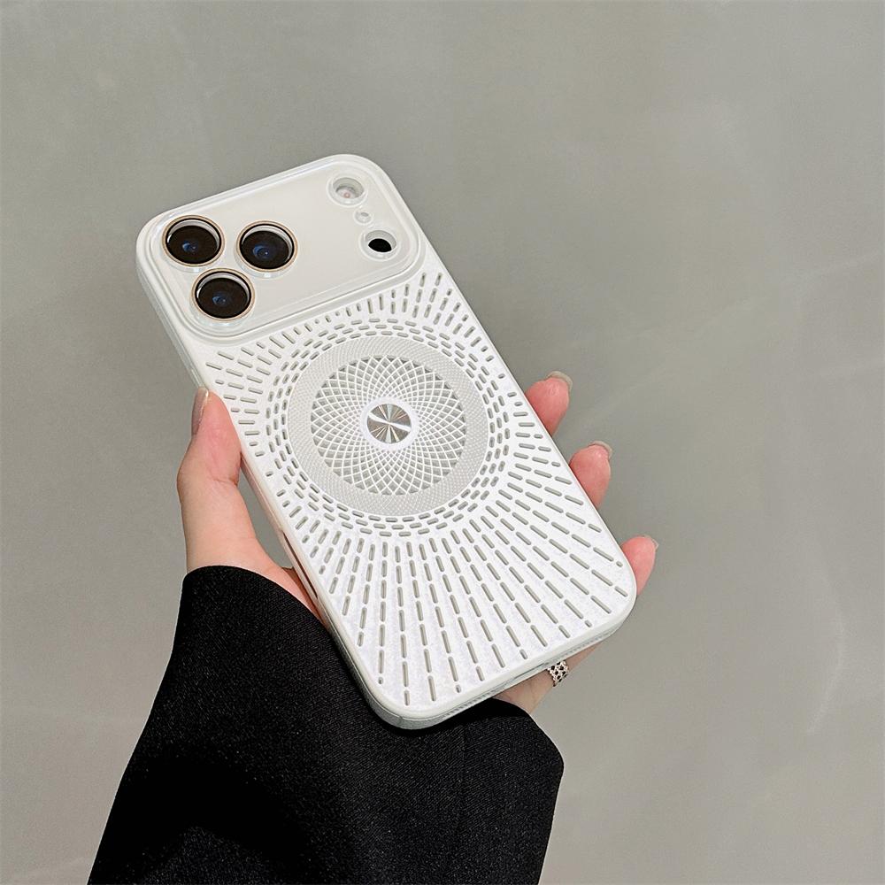 Large Window Litchi Texture For Magsafe Magnetic Case For iPhone 17 16 15 14 13 12 11 Pro Max Plus Air Rotating Bracket Cover