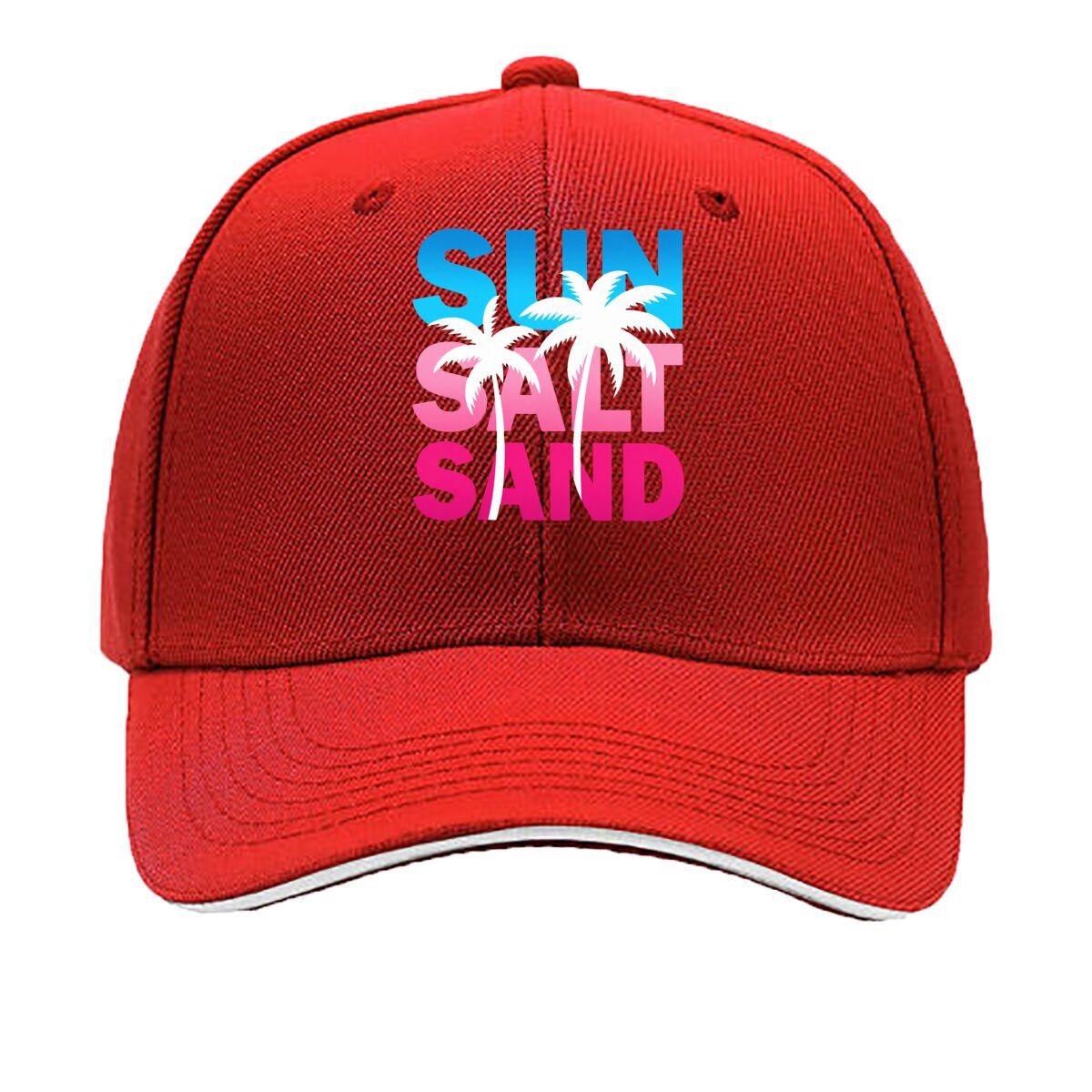 Sun Salt Sand Palm Tree Beach Lettering Sandwich Baseball Cap Unisex Women Sun Cap Outdoor Workouts Hat One Size