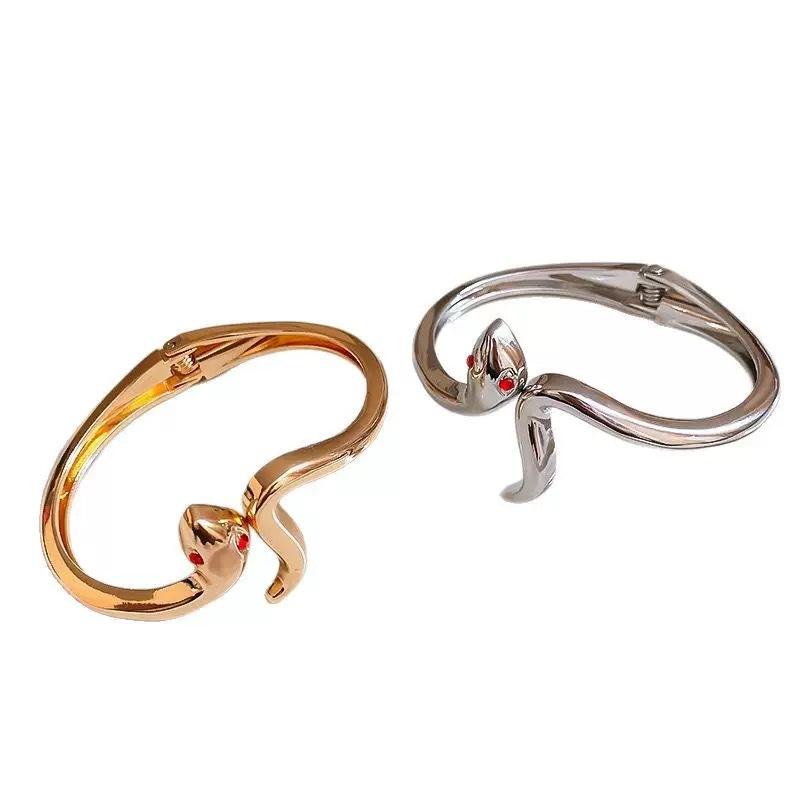 Cold Wind Niche Glossy Snake Bracelet Female Personality Glossy Plain Ring Small Snake Open Bracelet