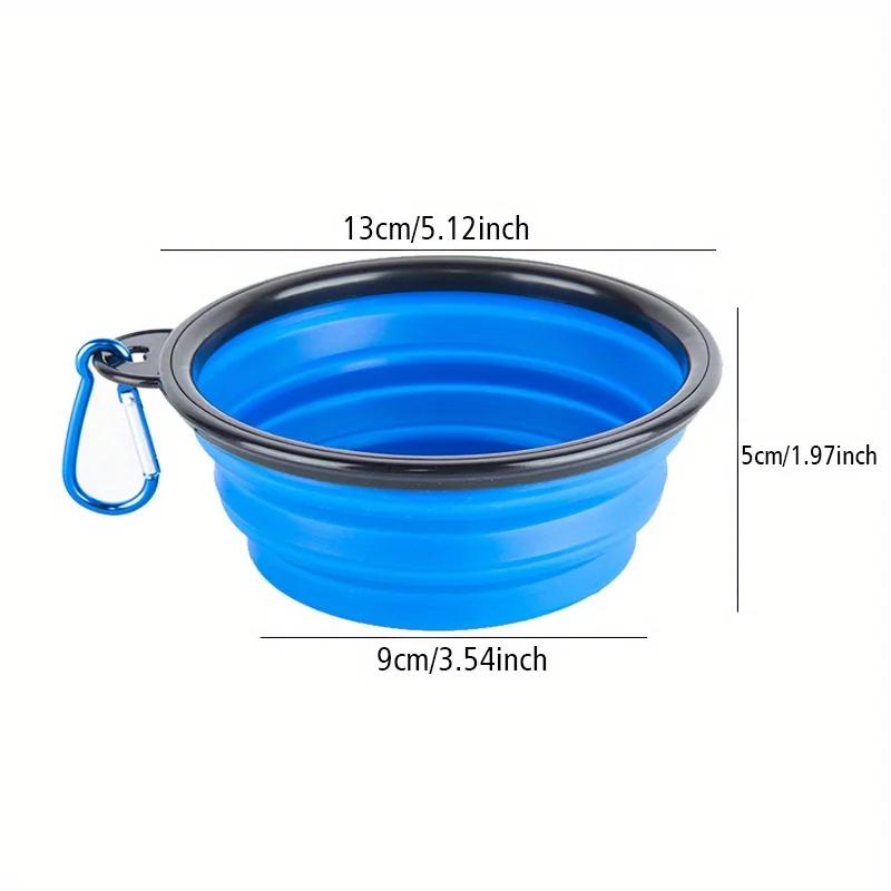 

Foldable bowls and basins, portable travel bowls for cats and dogs, pet bowls for outdoor drinking during travel синій