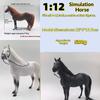 Figurine Animale Cheval Marron Solide Réaliste Moulage Monobloc 23 cm de Long 19,5 cm de Haut Avec Crinière et Queue Rougeâtres Jouet de Collection pour Enfants