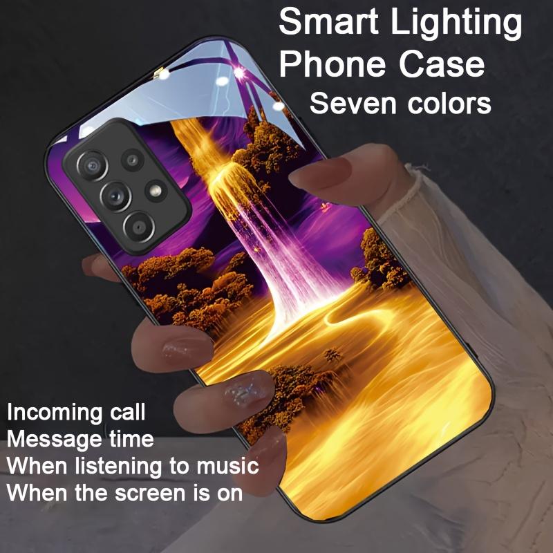 

Luminous Flash LED Glass Phone Case For Xiaomi 13T 14T Redmi Note 14 13 12 11 10 Pro 5G Poco F6 X5 X6 Pro Light Up Cover Funda Redmi Note 13Pro 5G