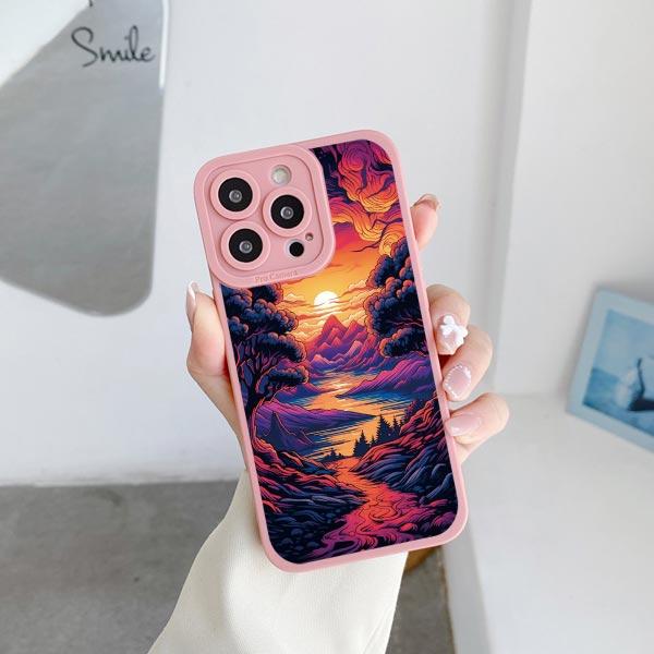Sunrise Scenery Phone Case For iPhone 15 14 Plus Pro Max 13 12 11 Pro Max XR X XS 7 8 Plus Gorgeous Mountain River Soft Covers