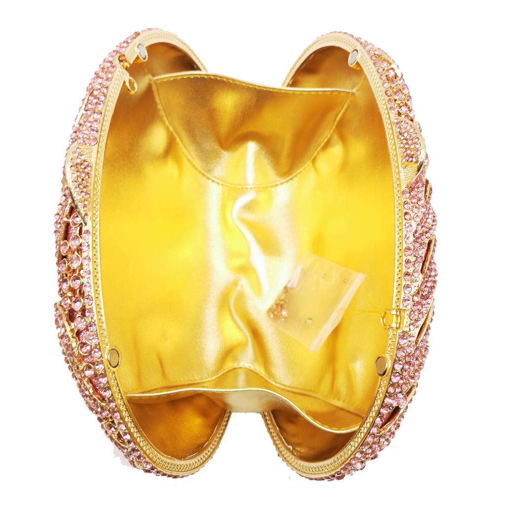 WHTUOHENG Crystal Evening Purse Bags For Women Diamond Flower Bags Gold/Silver Party Wedding Handbag Dinner CocktaiL Clutches
