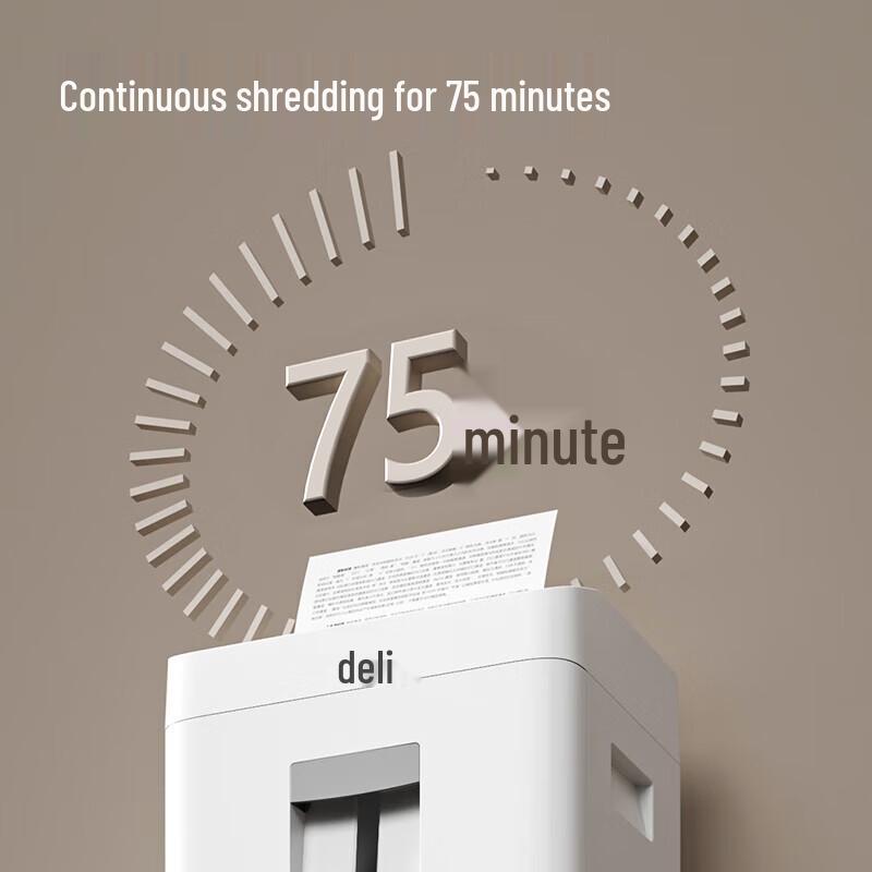 Deli GA759 Commercial Paper Shredder, 10-Sheet, 75-Min Run Time CN Plug (adapter Included)