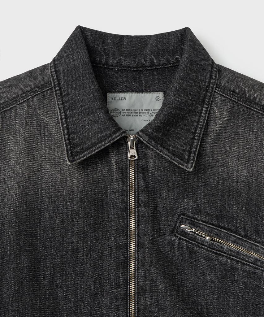 Belier Trail Denim Blouson Jacket - Grain Black