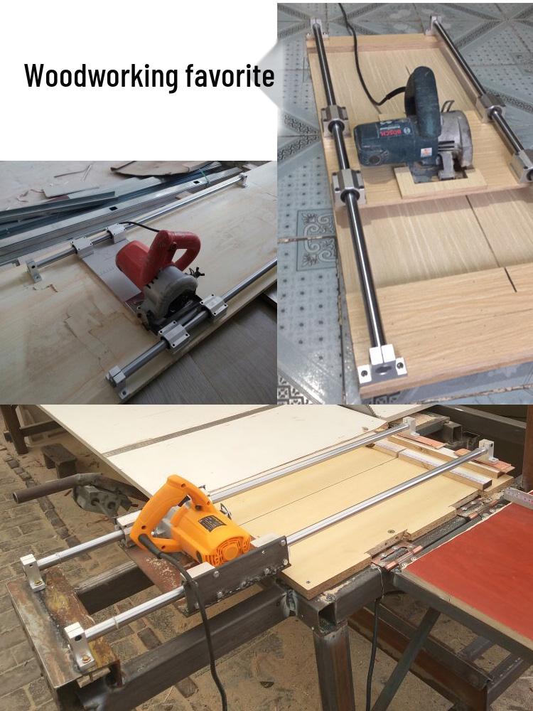 Precision Linear Optical Rail and Rod Guide for Woodworking Saw Tables