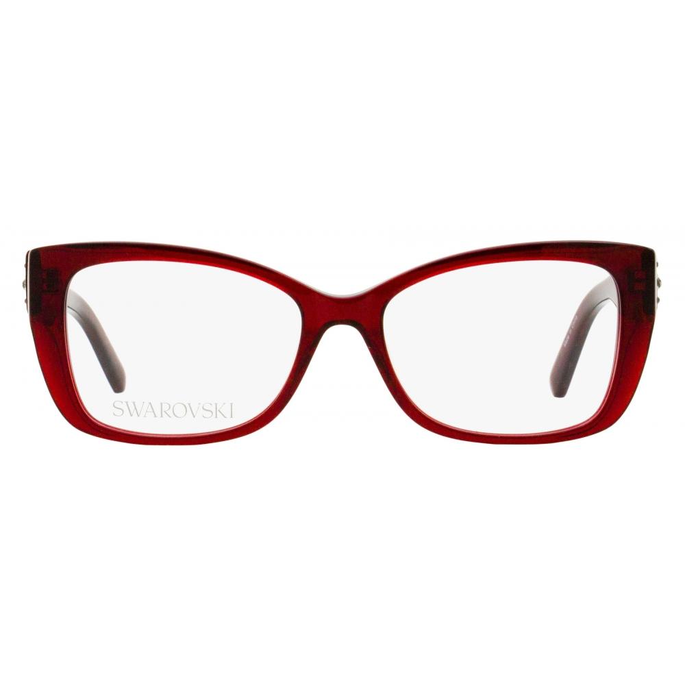 Swarovski Women S Grid cryStal eyeglaSSeS Sk5452 068 Maroon 52mm 068