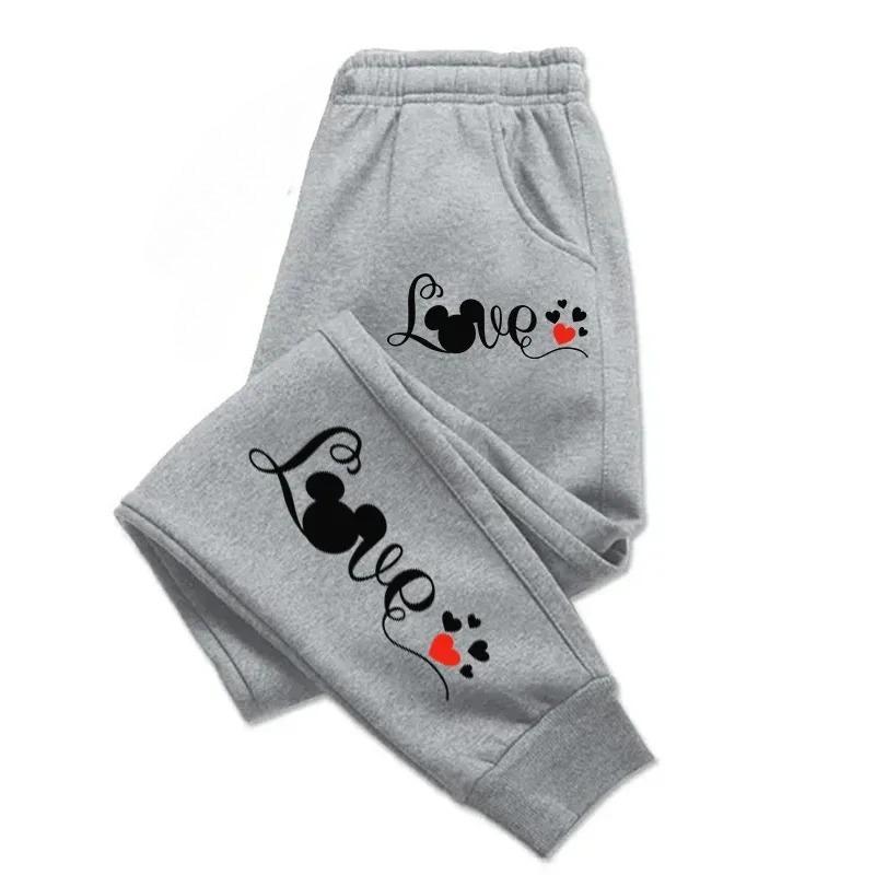 

Children s Sports Pants Creative Multi-element Combination Pattern Letter LOVE Fashion Pants Hip-hop Pants Loose Fashion Pants XS серый