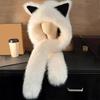 1PC Faux Fur Hats Exquisite Pointed Ear Shape Cute Plush Hat Versatile Accessories Comfortable Scarf Warmth 56-58cm