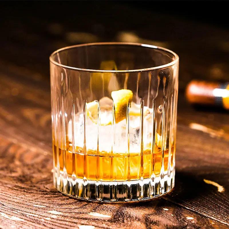 

Утолщенный стакан для виски, японский полосатый, набор бокалов для вина Creative Bar, пивные кружки, коктейль Old Fashion, мартини 300ml чистый