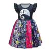 European And American Children'S Skirts Halloween Horror Night Children'S Dresses Short Ruffle Sleeves Girls Clothes Round Neck Evening Dresses