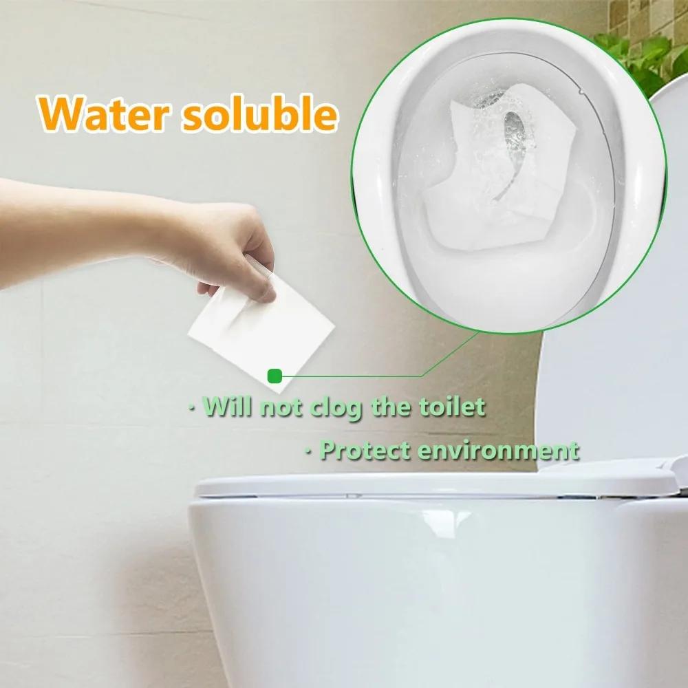 50/30/10PCS Disposable Toilet Seat Cover Disposable Flushable Travel Portable Camping Hotel Degradable Waterproof Toilet Mat