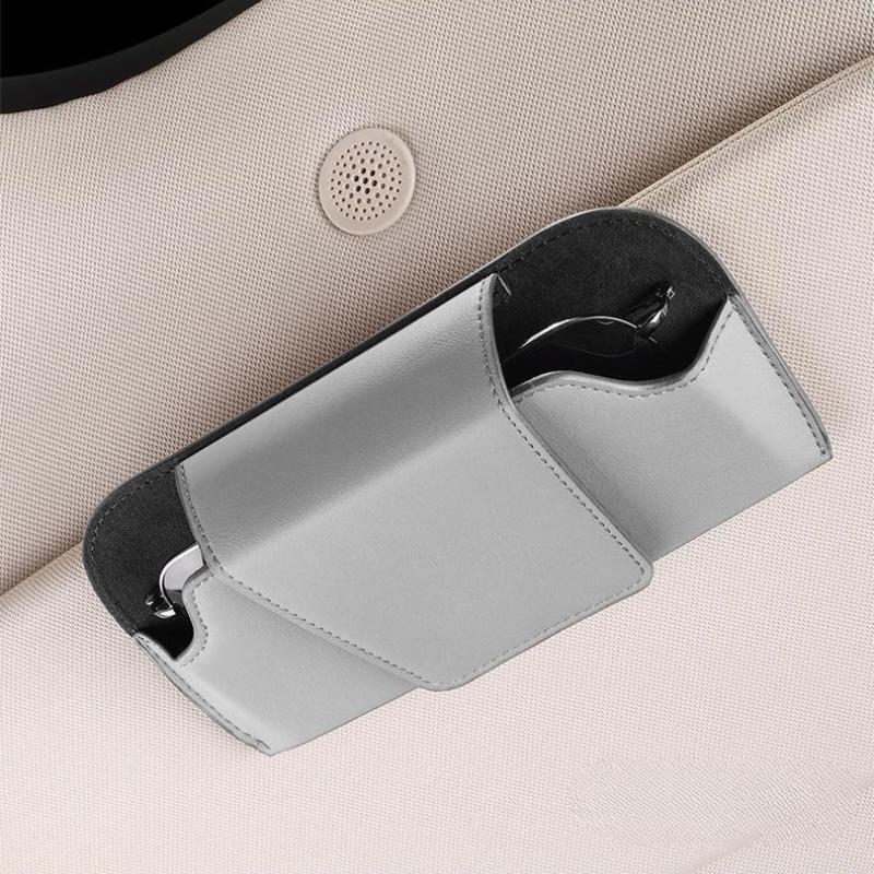 

Автомобильный ящик для хранения очков, гаражные ручные инструменты, держатель для очков на солнцезащитном козырьке автомобиля, премиальный органайзер с зажимом для солнцезащитных очков серый