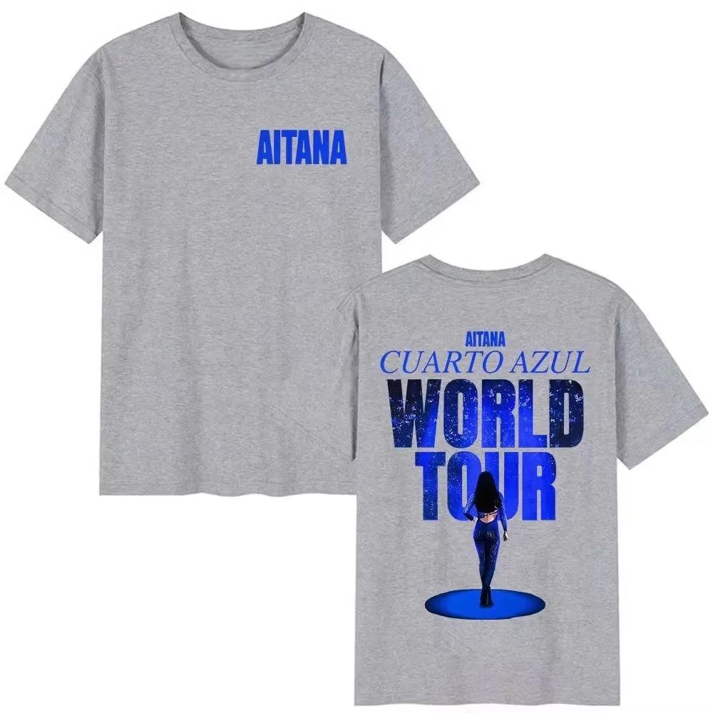 Arrival Aitana Cuarto Azul World Tour Graphic Print Cotton Tshirt Unisex Men Women Crew Neck Concert Fan Gift Casual Tops
