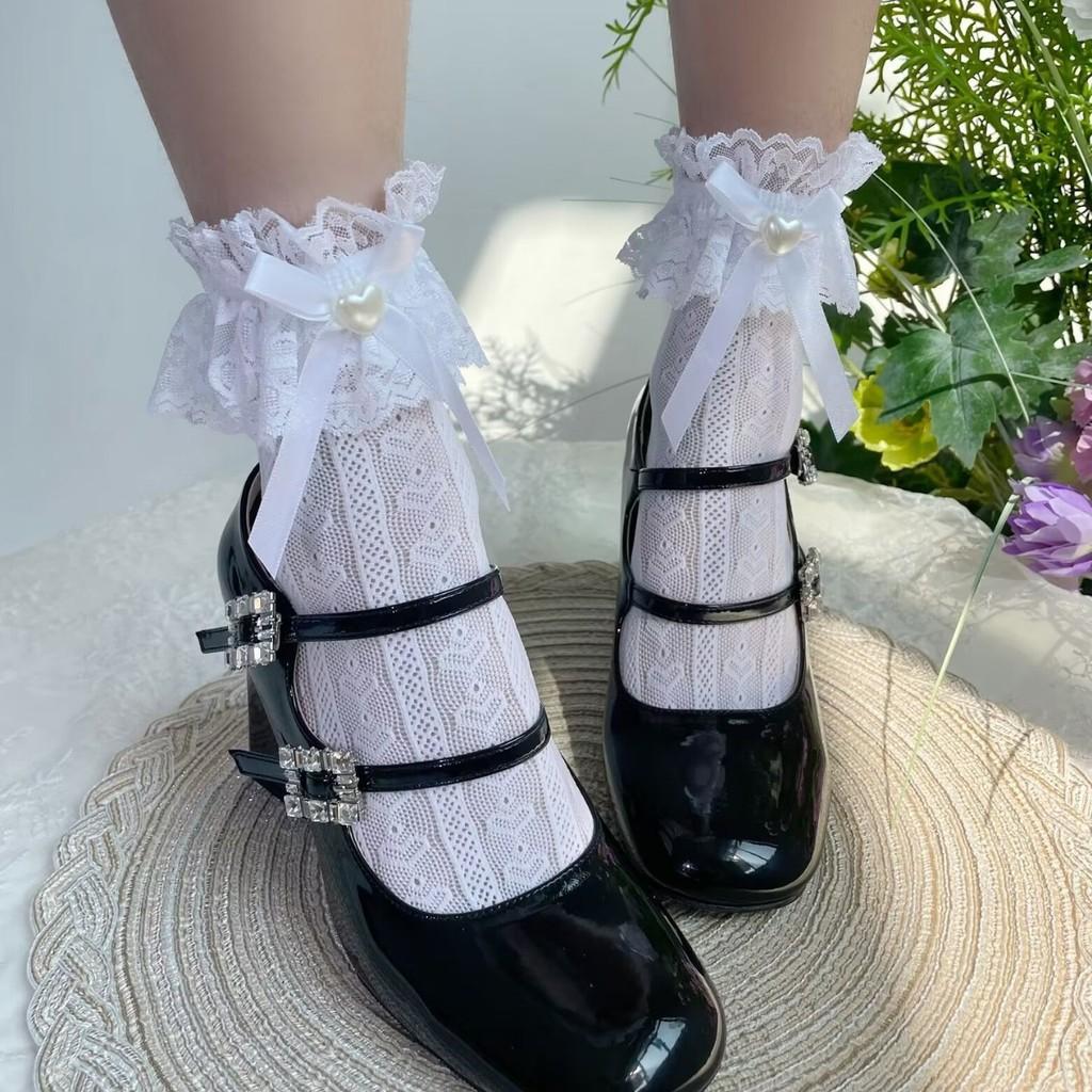 Lolita Lace Trim Socks With Breathable Nylon For Cute Summer Fashion