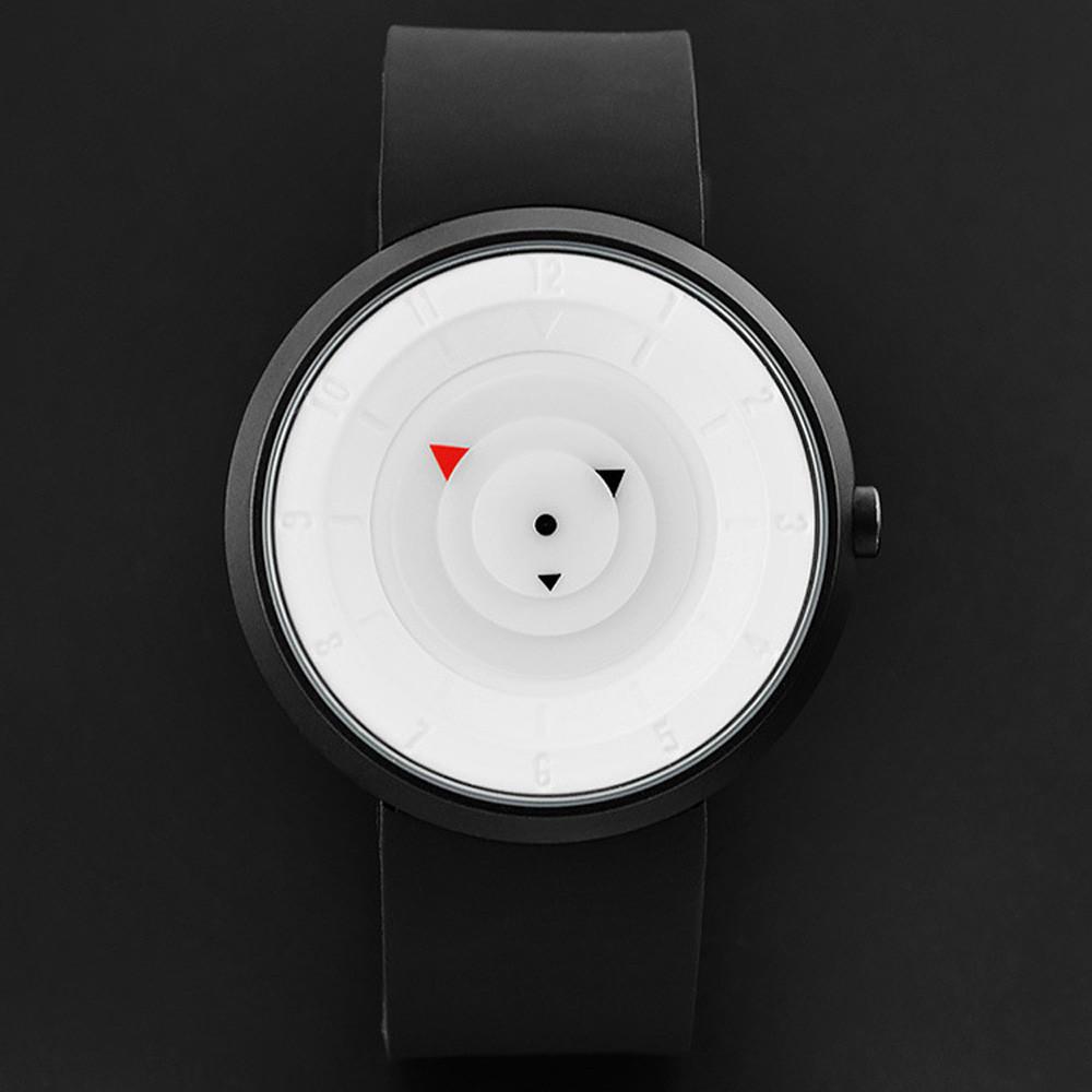 Fashion Creative Turntable Watches Men Big Dial Sport Watches Paidu Black Rubber Band Quartz Wristwatches Men Cheap Price Reloj