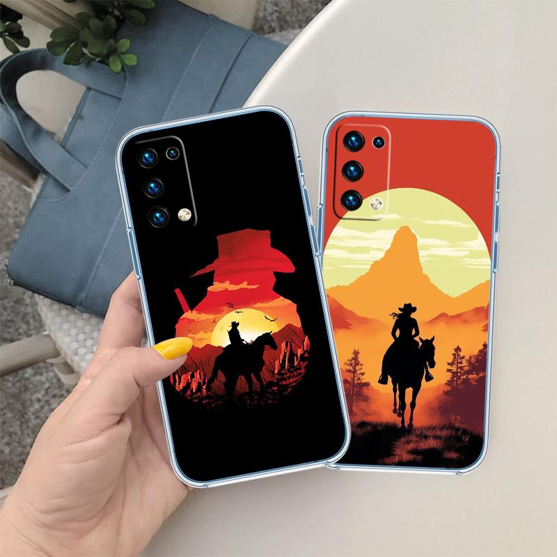 RP25 Cowboy Transparent Phone Case for LG K22 K30 K40 K40S K41 K42 K50 K50S K51 K51S K52 K61 K62 K71 K92 Q60 Q61 V40 V50 V60
