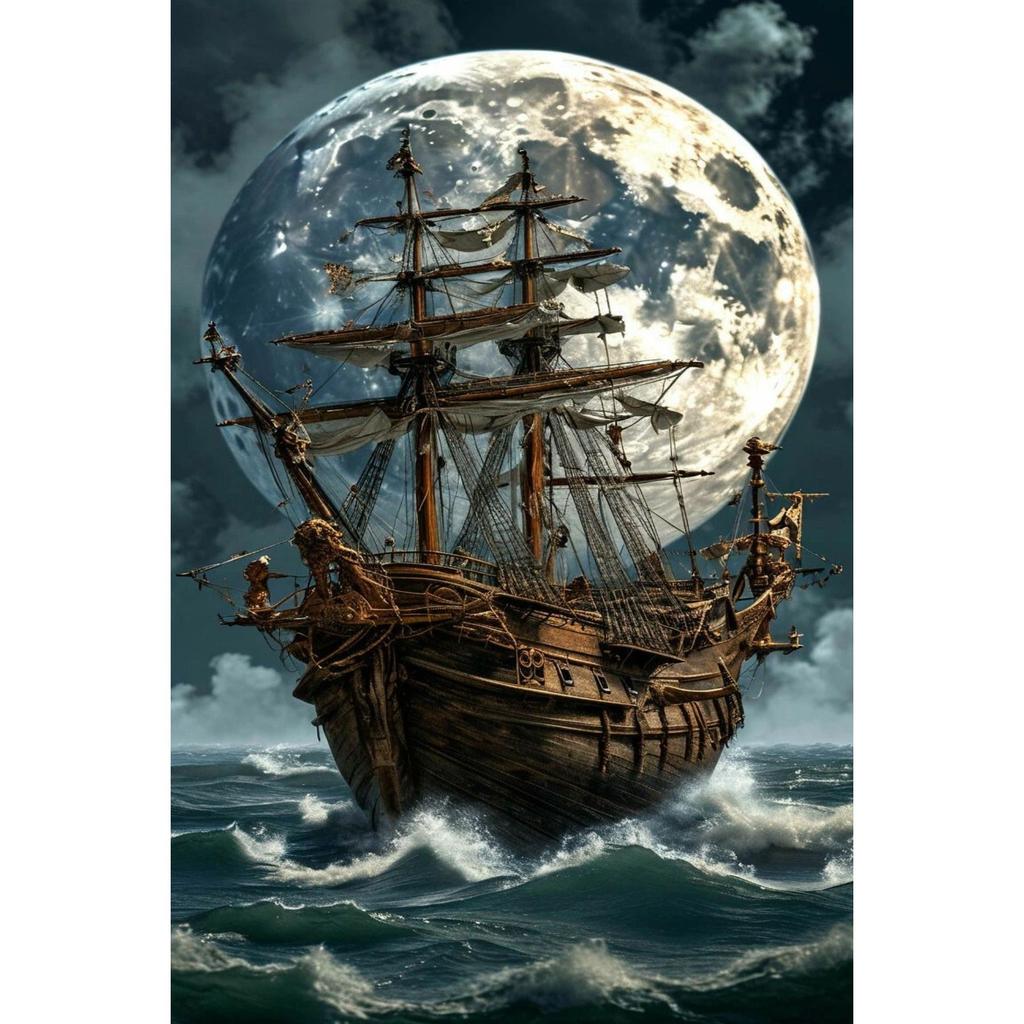 Vintage Nautical Metal Wall Art, Old Sailing Ship Pirate Decor, Home Wall Decor