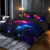 3D Embossed Starry Sky Fleece Duvet Cover Set, Super Soft Wrinkle-Free Polyester Bedding with Pillowcases, Luxury Hotel Style