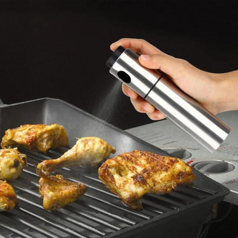 Kitchen Baking Stainless Steel Olive Oil Sprayer Spray Empty Bottle Vinegar Dispenser Cooking Salad Bbq