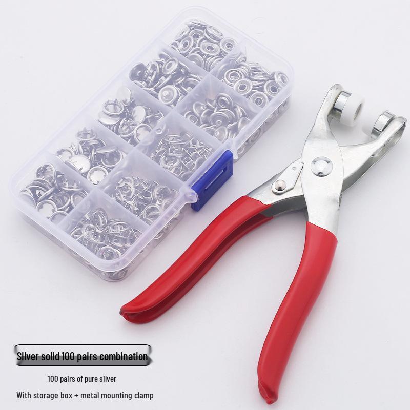 Five-Prong Solid Color Metal Snap Buttons for Baby & Children's Clothing