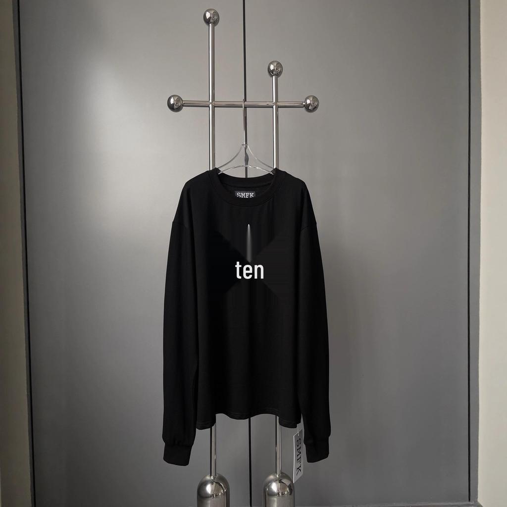 SMFK Black Magnolia Oversized Long-Sleeve Cotton Sweatshirt – Autumn/Winter Edition