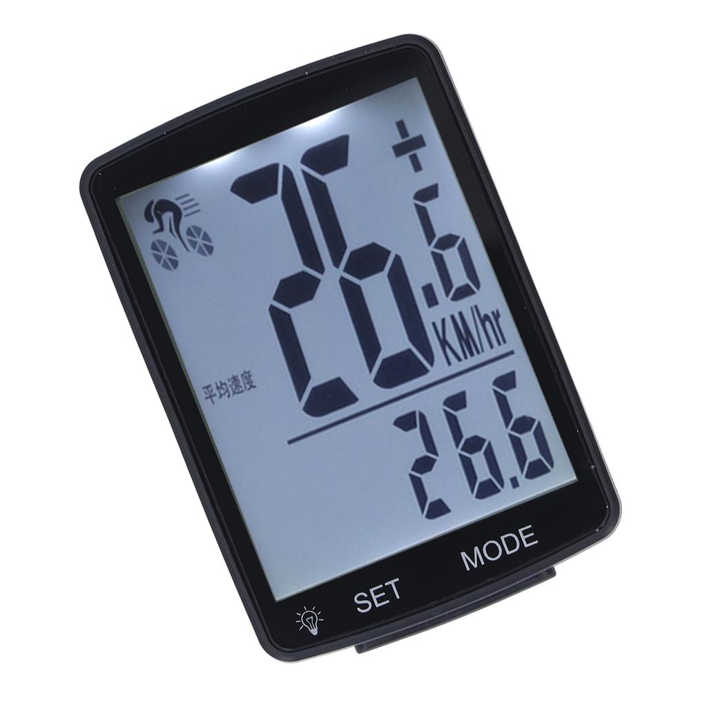 Bicycle Speedometer Wireless Cycle Computer Waterproof Cycling Odometer 2.8in Screen LED Backlit Black with White Light