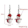 Christmas Style Creative Gift Snowman Enamel Snowflake Socks Pendant Necklace Girls New Year Jewelry Accessories Gift