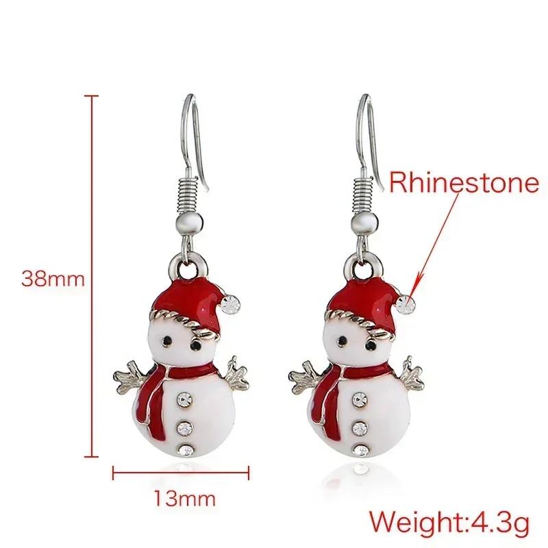 Christmas Style Creative Gift Snowman Enamel Snowflake Socks Pendant Necklace Girls New Year Jewelry Accessories Gift