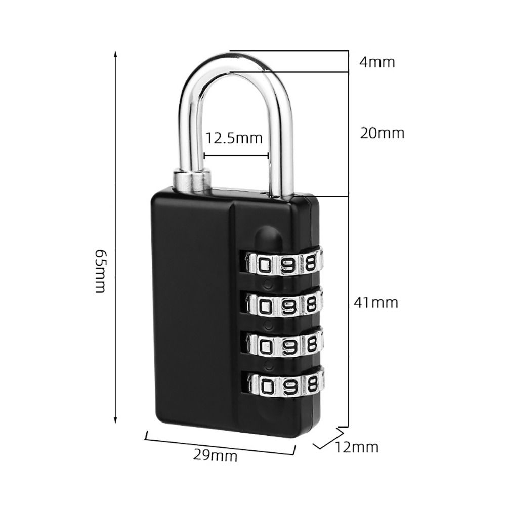 1Pcs New with Key Combination Padlock Dormitory Cabinet 4 Digits Backpack Zipper Lock Zinc Alloy Password Lock