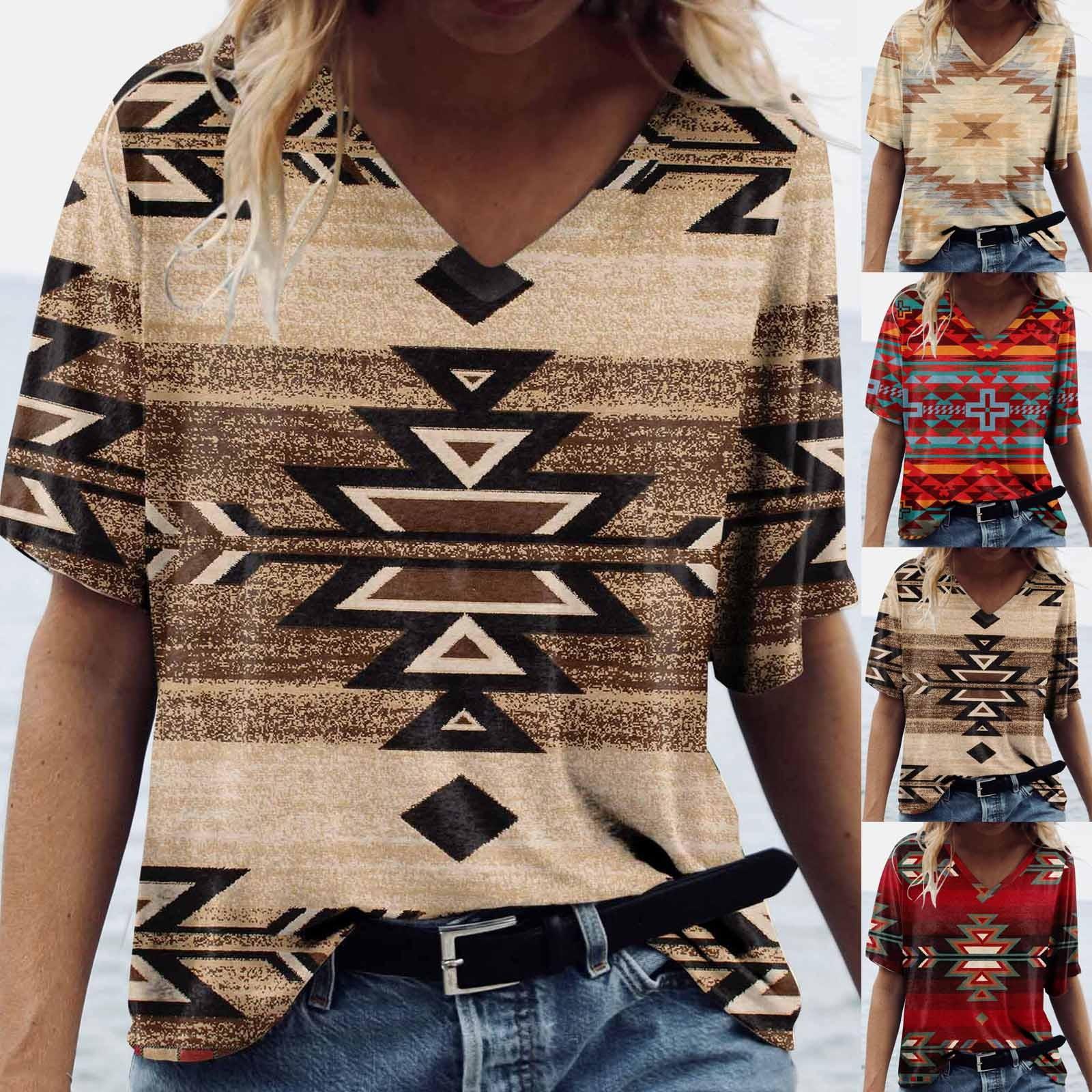 

Женская модная повседневная удобная блузка с v-образным вырезом и коротким рукавом с принтом