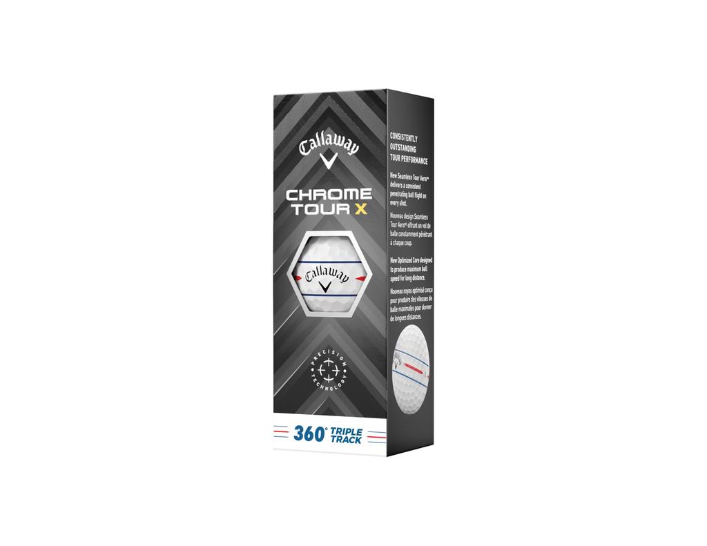 Callaway Golf Ball CHROME TOUR X 24 360 TRIPLE TRACK 4-częściowa konstrukcja Triple Track White