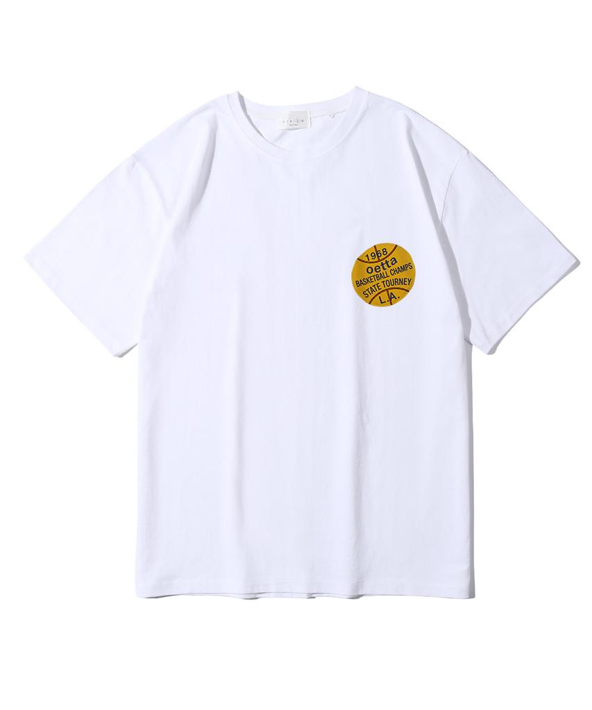 Oeta Basketball Logo Double Cotton Oversized Short Sleeve T-Shirt Ots26007(10 Colors) (Type A)