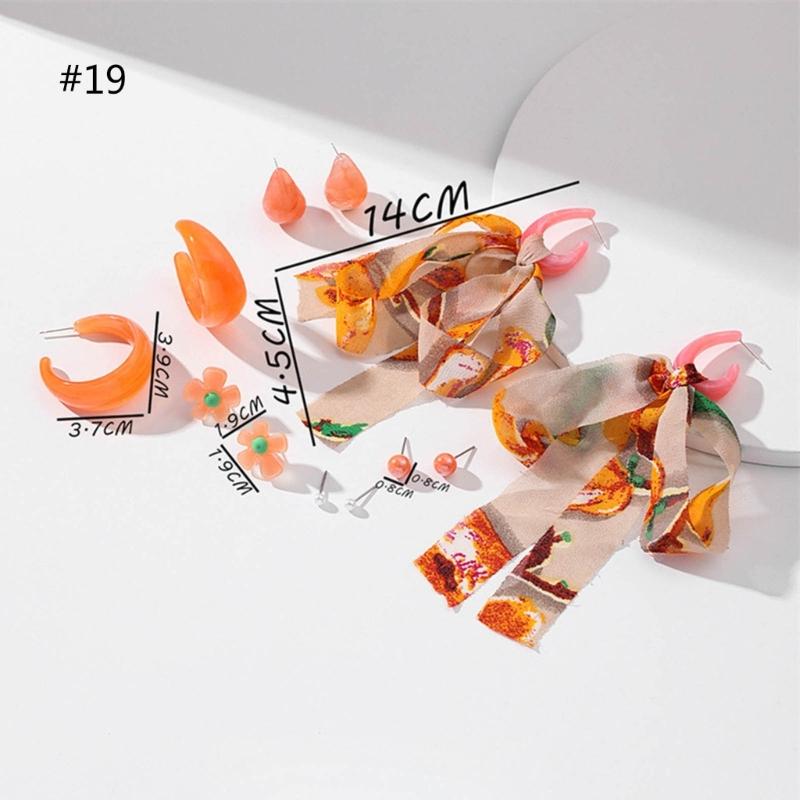 Acrylic Ear Jewelry Set Beautiful Dopamine Dangle Earrings Statement Earrings Acrylic Material for Fashionable Women