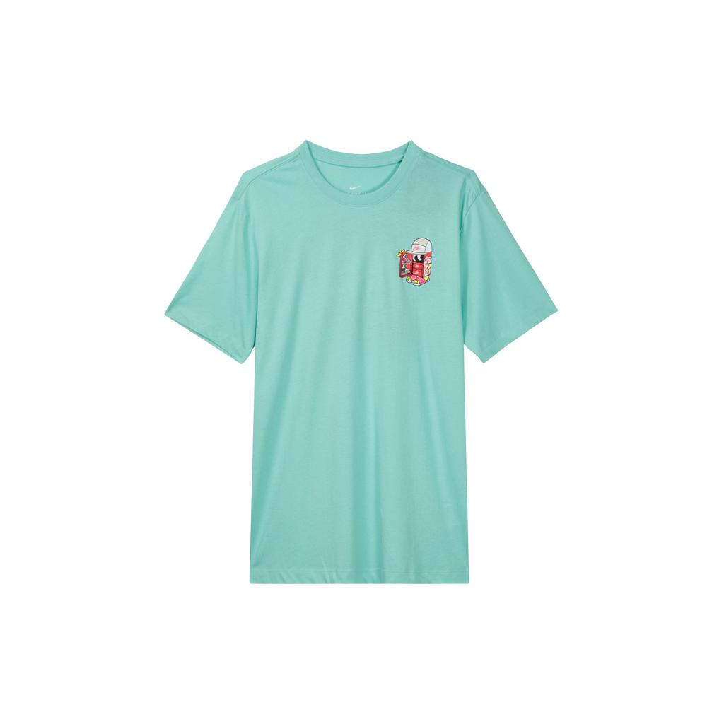 Nike T Shirts Men's Green Crew Neck Moderate Straight Fit DD1261-307
