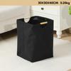 Breathable Linen Laundry Basket Collapsible Hamper Wood Handle Storage Bin Large Capacity Dirty Clothes Organizer Multi Purpose Home Bathroom Storage