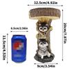 Resin Raccoon Bird Feeder, Garden and Yard Decoration Item, Creative Realistic Animal Outdoor Miniature Landscape Ornament