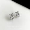 Fashion texture sense European and American style cross earrings design sense personality versatile curved fishtail high sense earrings