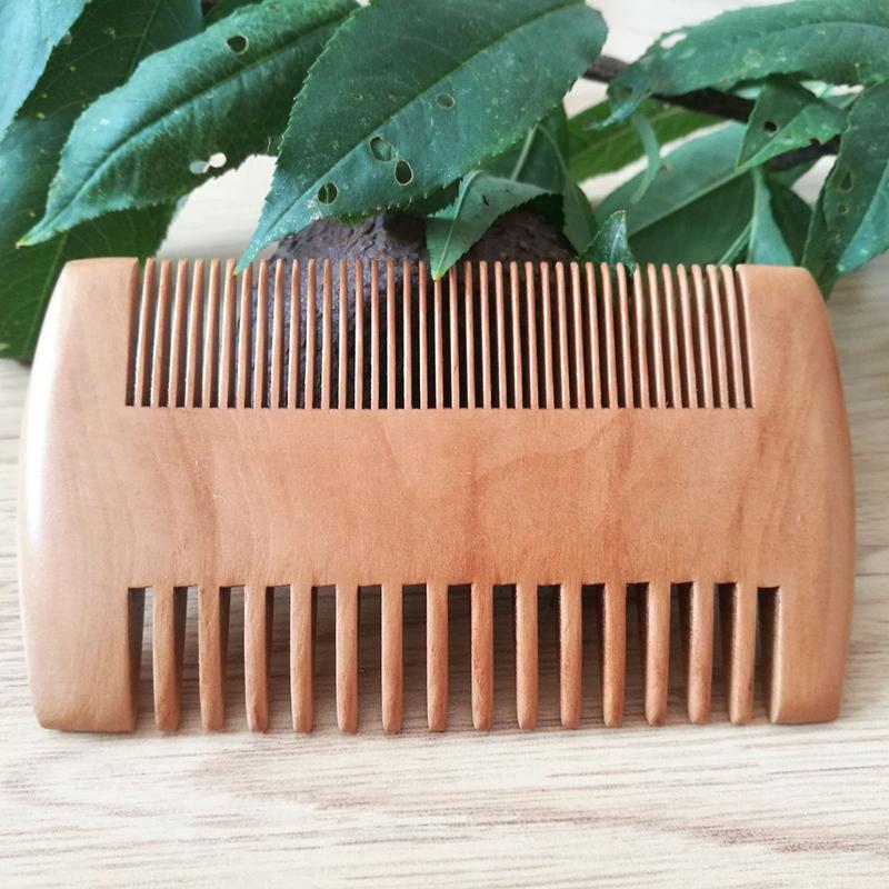 Wooden Comb Natural Peach Wood Super Narrow Tooth Wood Combs No Static Lice Beard Scraping Comb Hair Styling Tool