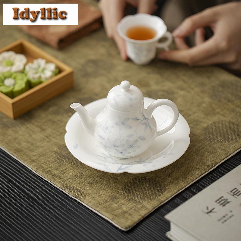 135ml Hand-painted Peach Blossom Teapot Japanese Tea Infuser Pot Tea Maker Kettle With Strainer Cafes Supplies Ornaments Craft