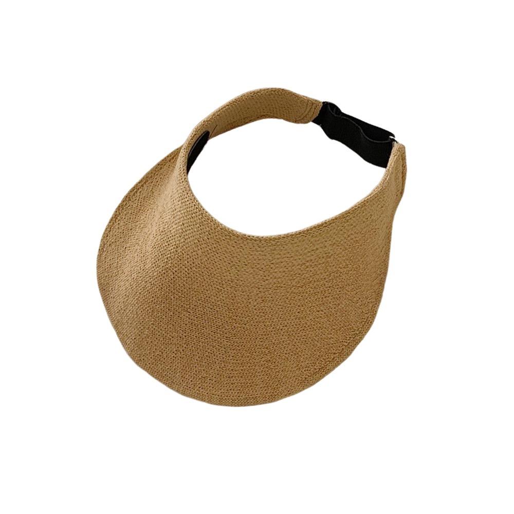 Anti-UV Summer Visors Hat Raffia Empty Top Hat Fashion Sunshade Cap  for Woman хаки