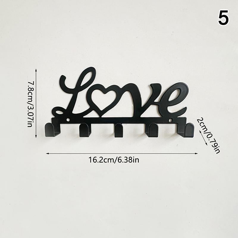 1Pcs Wall Mounted Decor Black Metal Key Holder Hook With Sweet Home Decorative Hook For Wall Coat Rack Storage Rack Wall Hanging