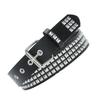 Women Waist Belt Rivet Decoration Fashionable Dress Pants Belt for Daily Shopping Party Black 105 X 3.3cm 41.3 X 1.3in